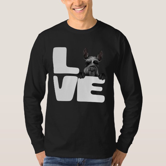 I Love My Giant Schnauzer Dog T Shirt (Framsida)