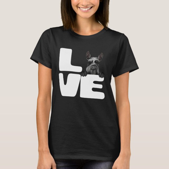 I Love My Giant Schnauzer Dog T Shirt (Framsida)