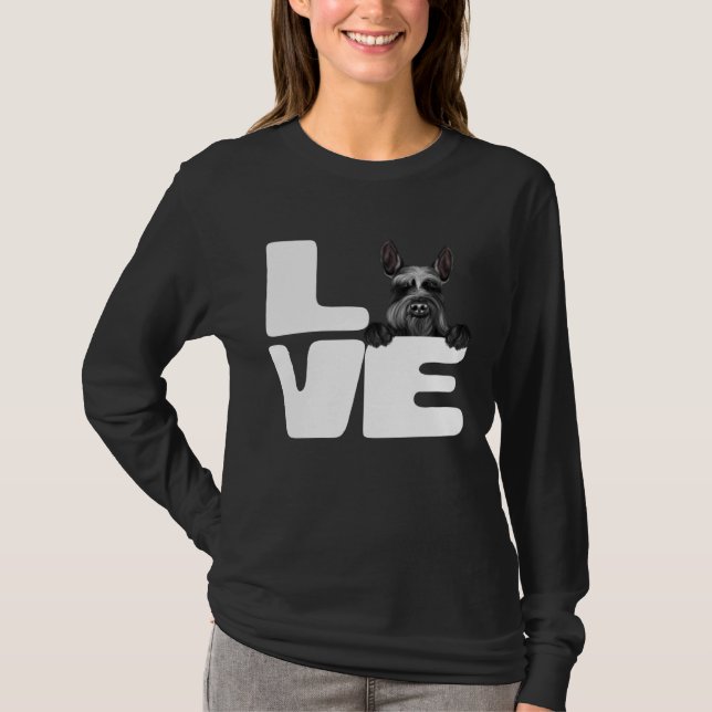I Love My Giant Schnauzer Dog T Shirt (Framsida)