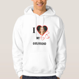 I Love My Girlfriend Dein Photo im Herz Hoodie