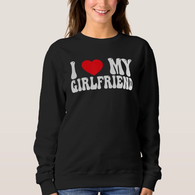 I Love My Girlfriend GF Red Heart Love Valentine T Shirt (Framsida)