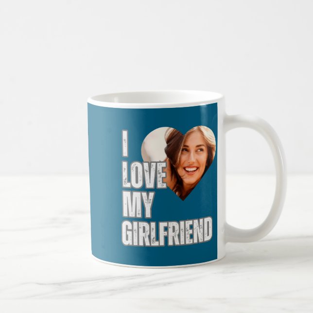 I Love My Girlfriend Heart Photo Boyfriend Gift  Kaffemugg (Höger)