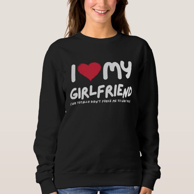 I Love My Girlfriend  I Heart My Girlfriend  Funny T Shirt (Framsida)