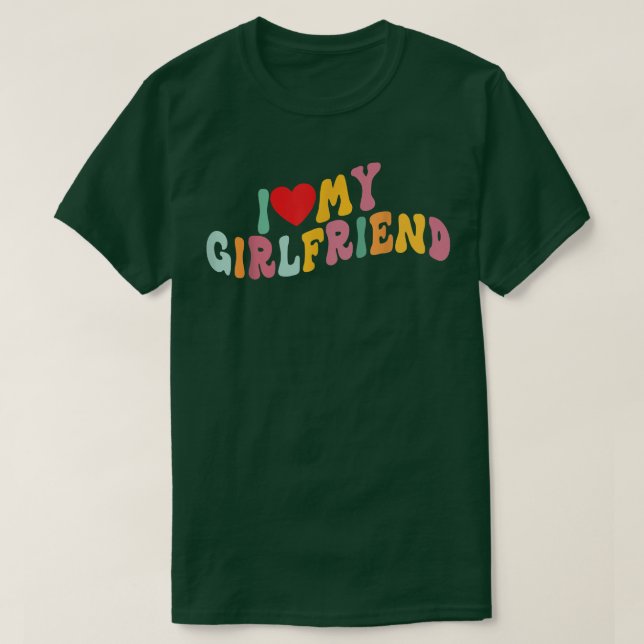 I Love My Girlfriend  I Red Heart My Girlfriend Gf T Shirt (Design framsida)