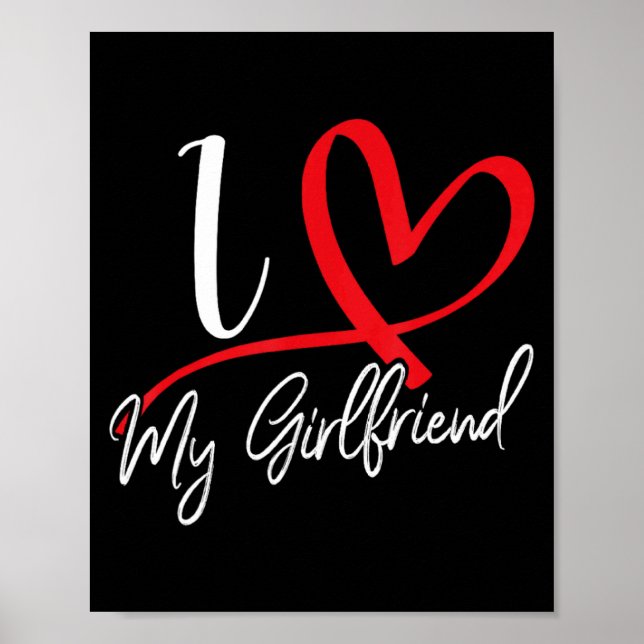 I Love My Girlfriend Red Heart Couples Valentines  Poster (Framsidan)