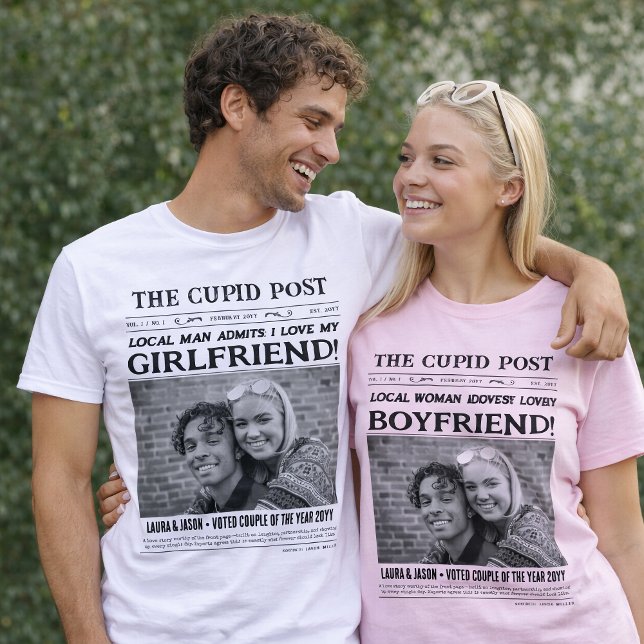 I LOVE MY GIRLFRIEND Shirt, Fun Custom Newspaper  T Shirt (I LOVE MY GIRLFRIEND Shirt, Fun Custom Newspaper T-Shirt )