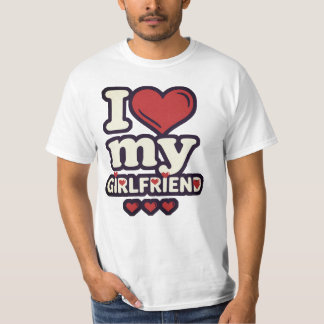 I Love My Girlfriend Shirt - Retro Bubble Heart T Shirt