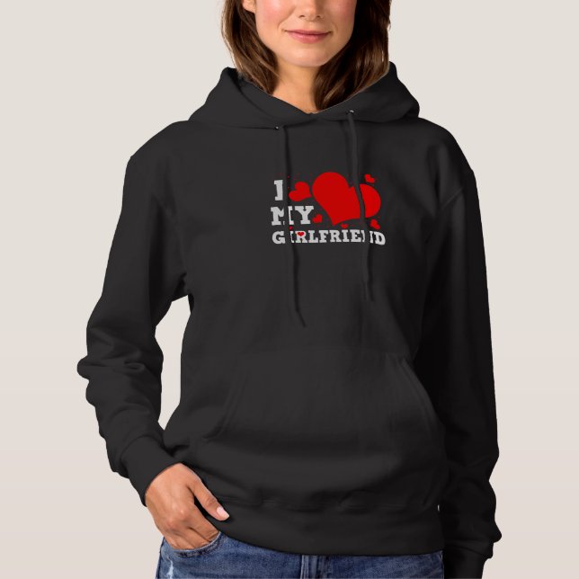 I Love My Girlfriend Valentines Day Family Matchin T Shirt (Framsida)