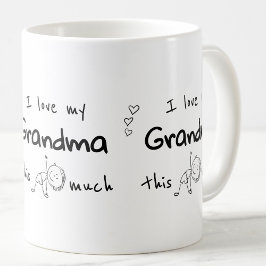 I Love my Grandma Typography Named Graphic Kaffemugg