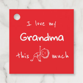 I Love my Grandma Typography Named Graphic Red Gåvor Etiketter