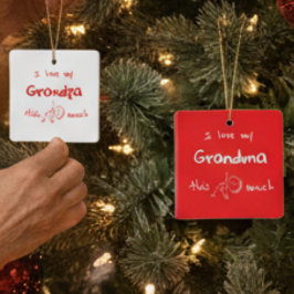 I love my grandma typography named graphic Red Julgransprydnad Keramik