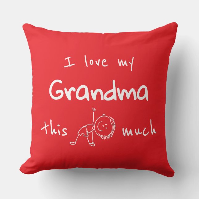 I love my grandma typography named graphic Red Kudde (Framsida)
