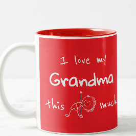 I love my grandma typography named graphic Red Två-Tonad Mugg
