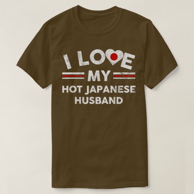 I Love My Hot Japanese Husband T shirt Flag Graphi (Design framsida)