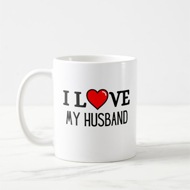 I love my husband kaffemugg (Vänster)