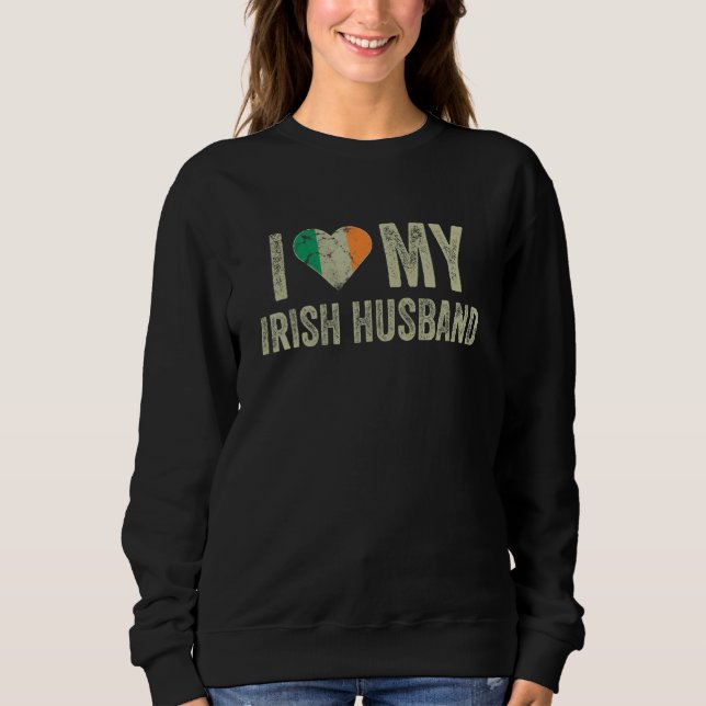 I Love My Irish Husband Ireland Flag  Wife T Shirt (Framsida)