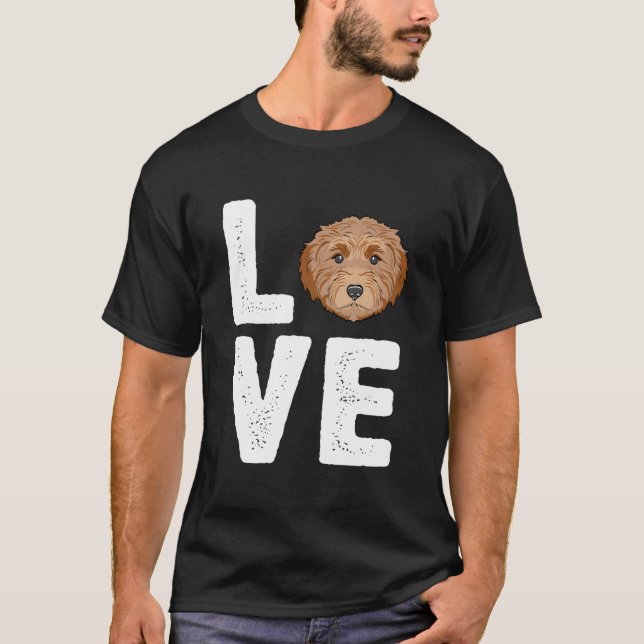 I Love My Labradoodle T Shirt (Framsida)
