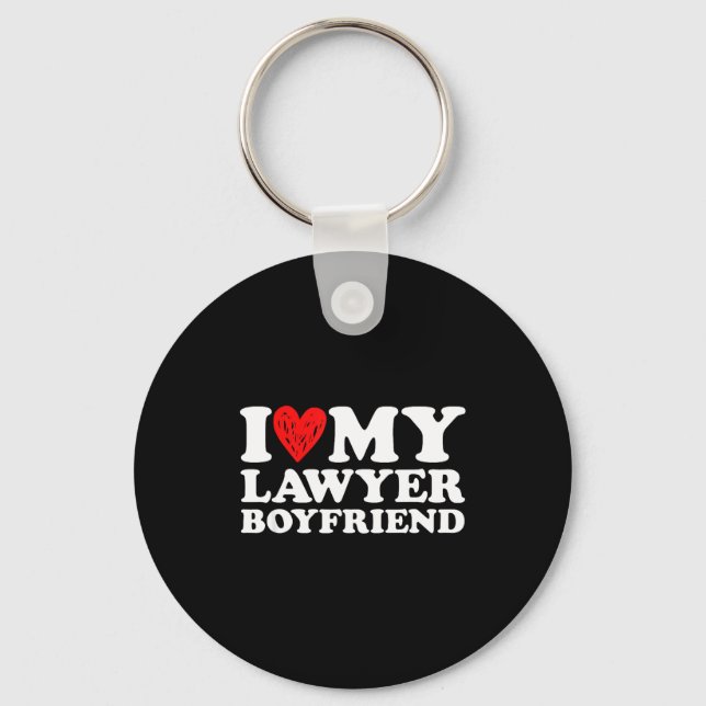 I Love My Lawyer Boyfriend Bf Valentines Day Women Nyckelring (Framsida)