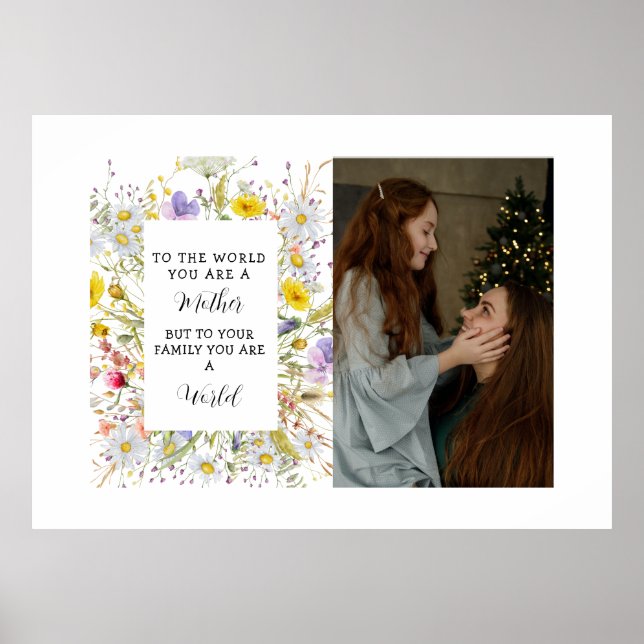 I Love My Mom Mother's day Floral Keepsake Poster (Framsidan)