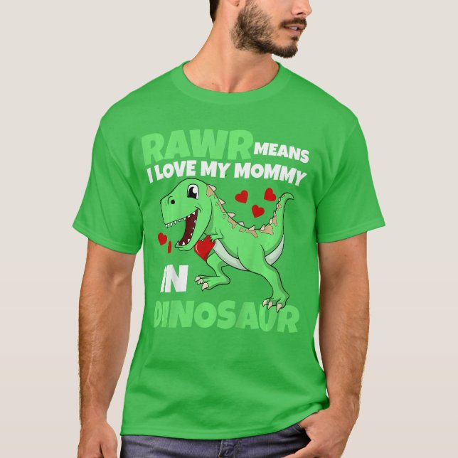 I Love My Mommy Rawr Dinosaur Mom Mothers Dayoddle T Shirt (Framsida)