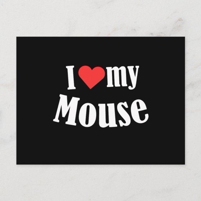 I Love My Mouse Mice Rat Rodent Animal Pet Gift Vykort (Framsida)