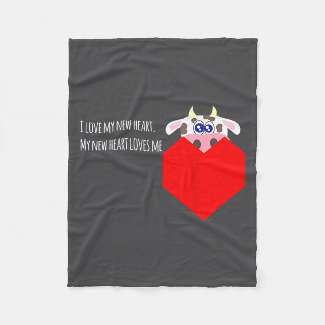 I Love My New Cow Valve Heart Patient  Fleecefilt (Framsidan)