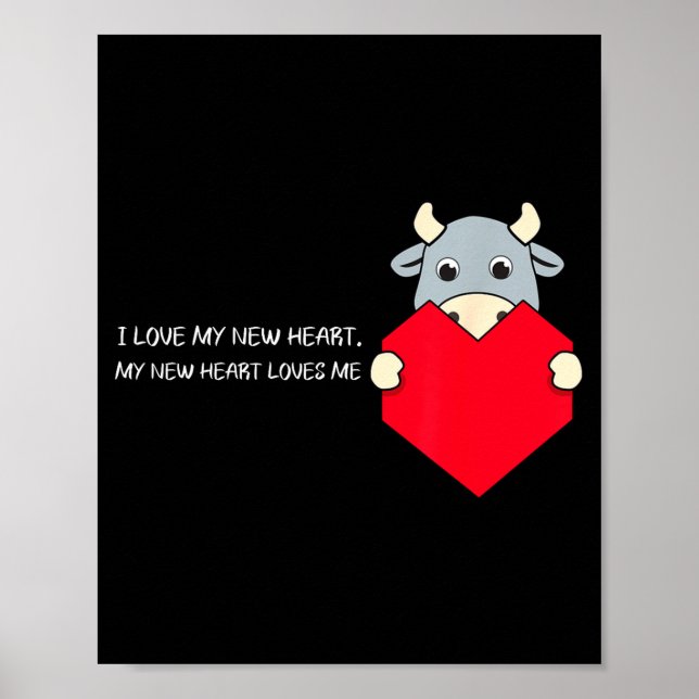 I Love My New Heart Loves Me Heart Health Awarenes Poster (Framsidan)