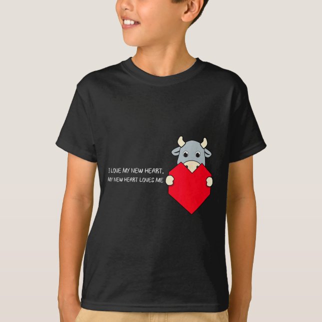 I Love My New Heart Loves Me Heart Health Awarenes T Shirt (Framsida)