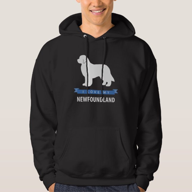 I Love My Newfoundland Hoodie (Framsida)