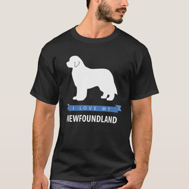 I Love My Newfoundland T Shirt (Framsida)