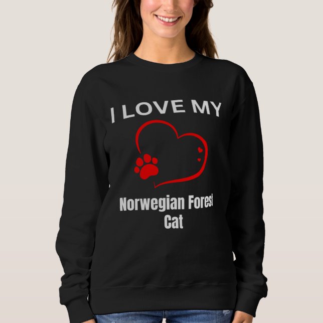 I love my norwegian forest cat breed cat Cat T Shirt (Framsida)
