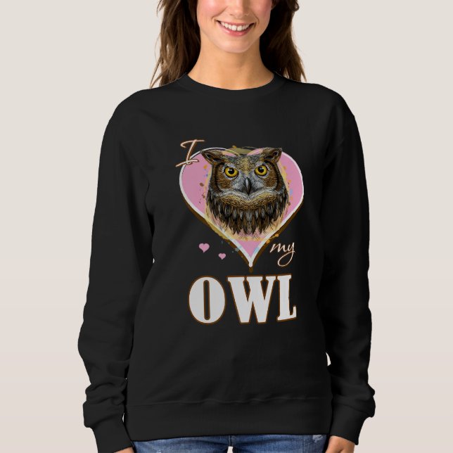I love my owl fan gift Premium T Shirt (Framsida)