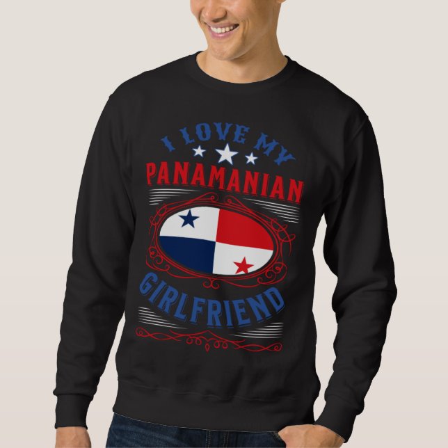 I love my Panamanian girlfriend Lång Ärmad Tröja (Framsida)