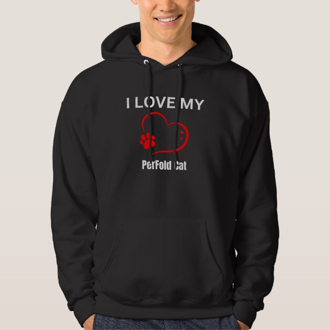 I love my perfold cat breed cat Cat Hoodie (Framsida)