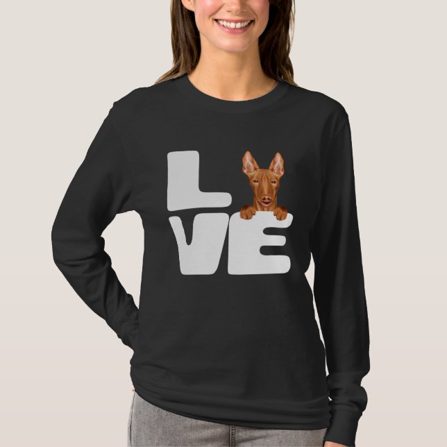 I Love My Pharaoh Hound Dog T Shirt (Framsida)
