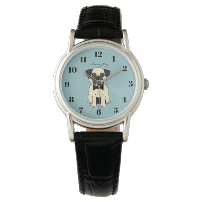 I Love My Pug Armbandsur (Framsida)
