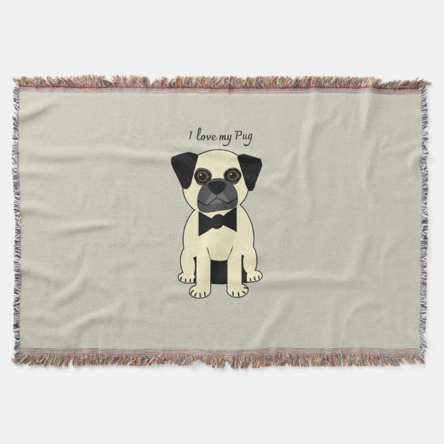 I Love My Pug Filt (Framsidan)