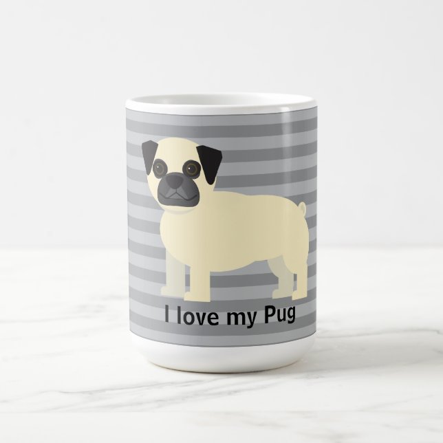 I love my Pug Gray Lined Kaffemugg (Center)