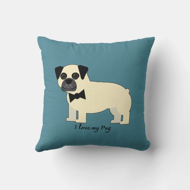 I love my Pug Kudde (Baksida)
