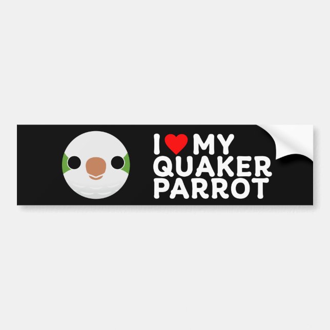 I LOVE MY QUAKER PARROT – normal Bildekal (Framsidan)