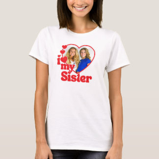 I Love My Sister Heart Photo T Shirt