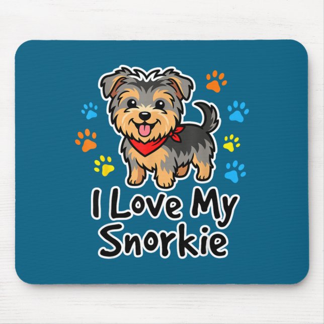 I Love My Snorkie Cute Schnauzer Yorkie Mix Dog Lo Musmatta (Framsidan)