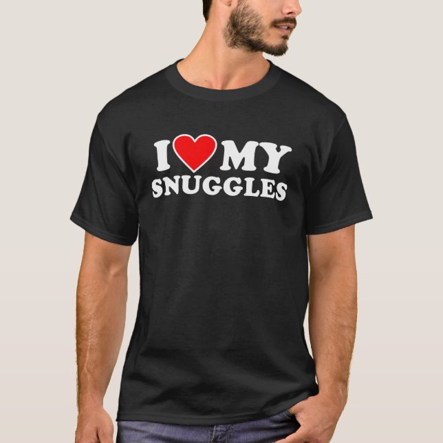 I Love My Snuggles  with Heart T Shirt (Framsida)