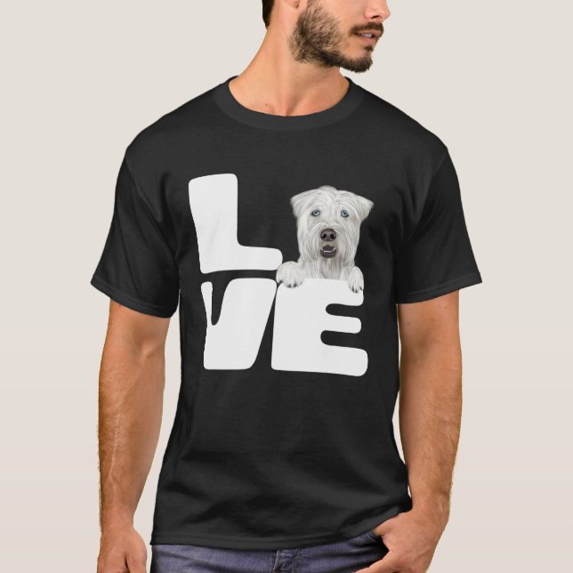 I Love My Soft Coated Wheaten Terrier Dog T Shirt (Framsida)