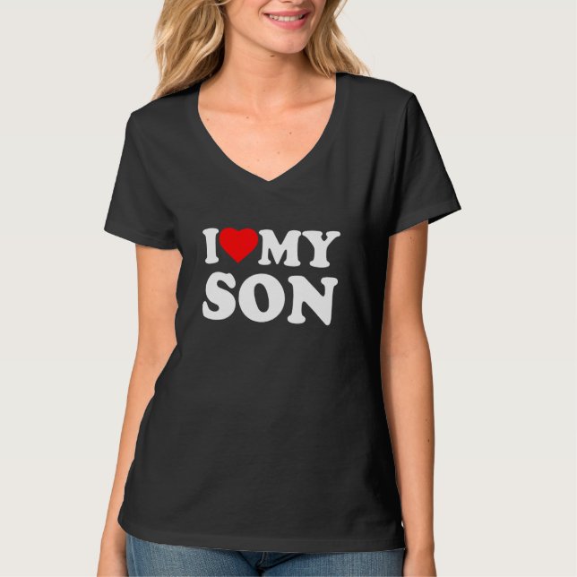 I Love My Son Heart T Shirt (Framsida)