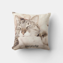 I love my sweet little cat photo kudde