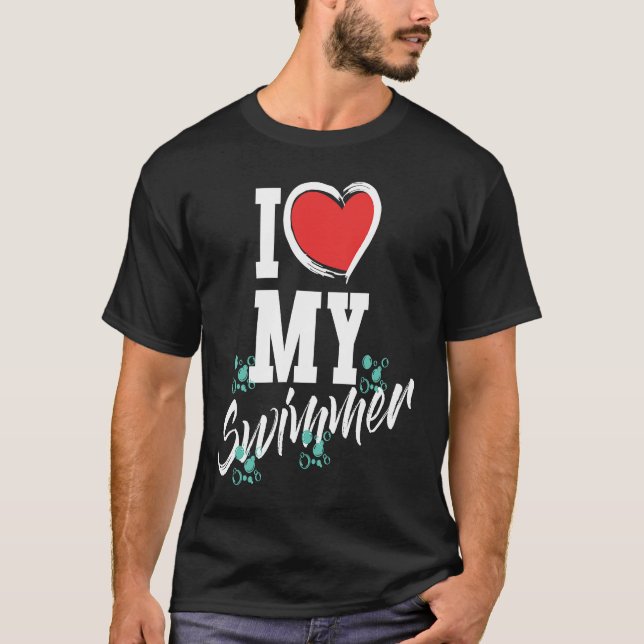 I love my swimmer swim team mother mama  swimming t shirt (Framsida)