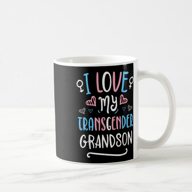 I Love My Transgender Grandson Lgbt Trans Pride Fl Kaffemugg (Höger)