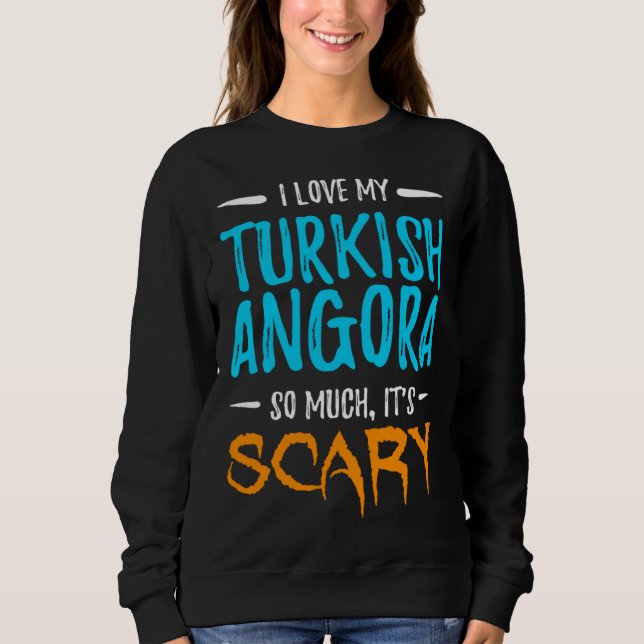 I Love My Turkish Angora Cat Mom Scary Halloween T Shirt (Framsida)