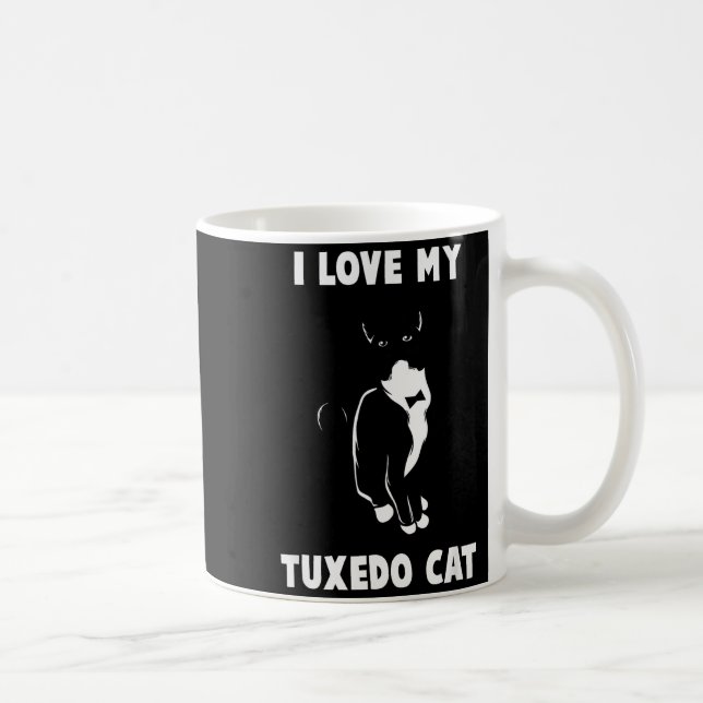 I Love My Tuxedo Cat T Shirt _ Cat Lover T Shirt  Kaffemugg (Höger)